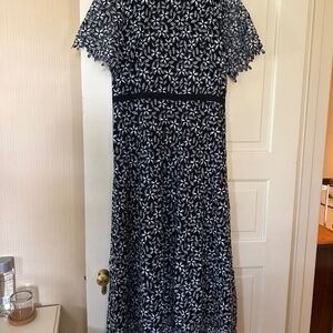 Ted Baker lace dress, 5, navy and pale blue